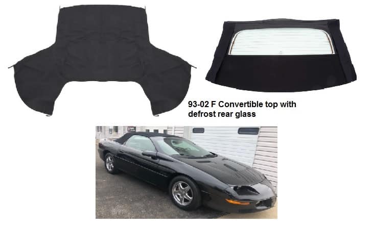 Convertible Top: 93-02F w/ Defrost Rear Glass